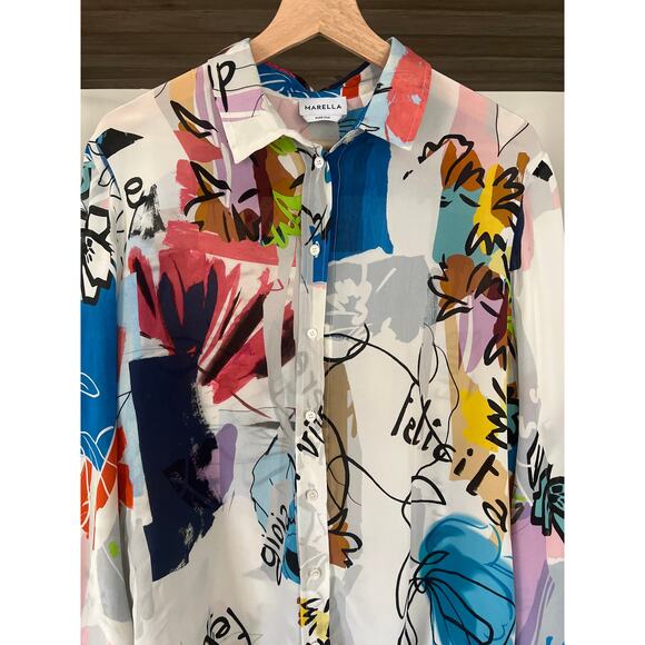 Marella Paul Graphic-print Shirt in Silk 10 - Picture 4 of 9